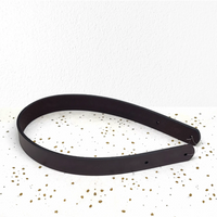 Anse à riveter en cuir lisse marron foncé tannage végétal 2x45cm anse à fixer pour sac