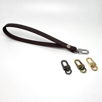 Dragonne en cuir lisse marron foncé