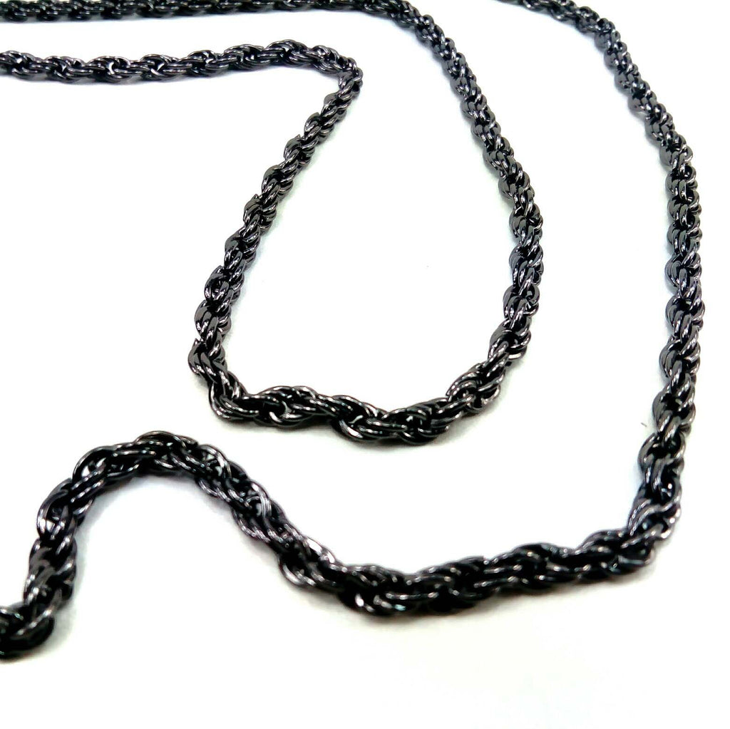 Chaine pour sac à main 120 cm avec anneaux en D - Noir