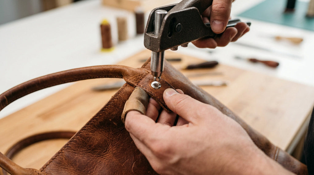 COMMENT FIXER DES RIVETS SUR UNE ANSE DE SAC