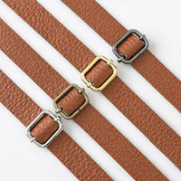 Bandoulière de sac réglable en cuir grainé marron Camel