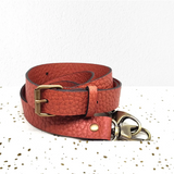 Bandoulière réglable pour sac en Cuir grainé orange Les jolies Anses made in France boucles personnalisables