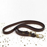 Bandoulière fine en cuir grainé Marron Chocolat
