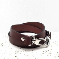 Bandoulière pour sac en cuir lisse Marron Chocolat