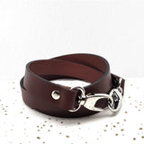 Bandoulière pour sac en cuir lisse Marron Chocolat