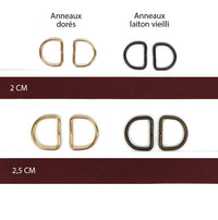Anse pour sac à anneaux en Cuir Chocolat