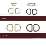 Anse pour sac à anneaux en Cuir Chocolat