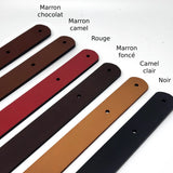 gamme de couleur de cuir tannage végétal pour bandoulière cuir et chaine de sac 