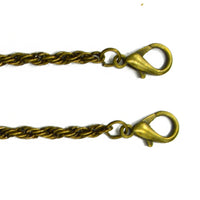 Chaine de sac à mousquetons <br> Maille torsadée Bronze - les-jolies-anses