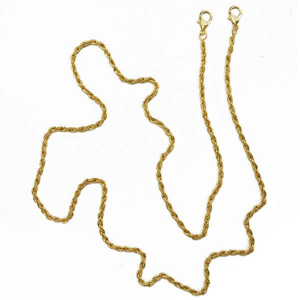 Chaine de sac à mousquetons <br> Maille torsadée dorée - les-jolies-anses